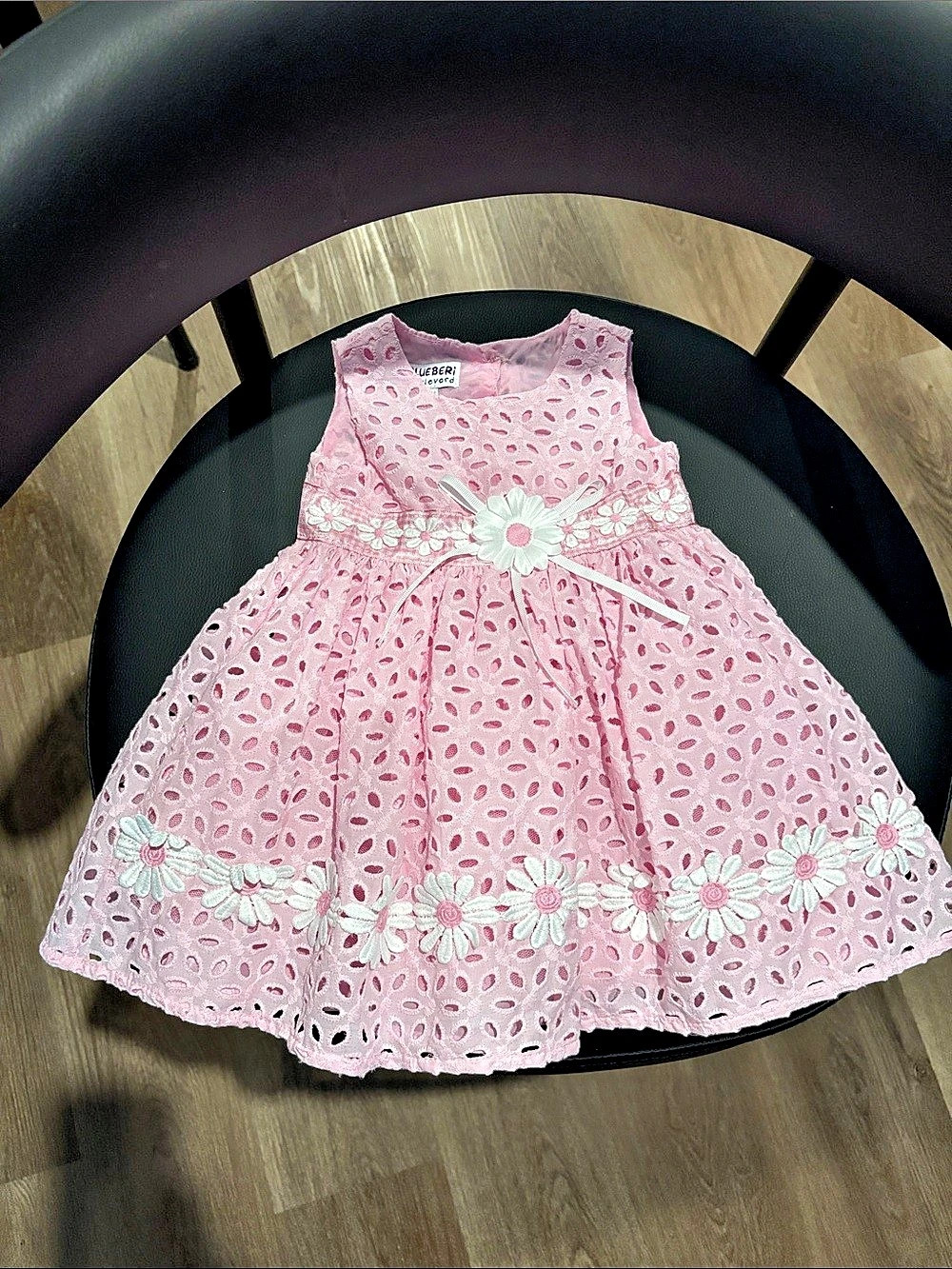 Blueberi boulevard Pink Eyelet Dress Size 3/6M Like New